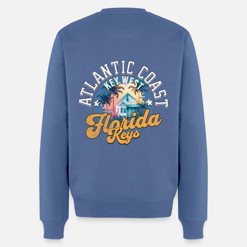 Florida keys Key West - Männer Premium Bio Pullover - Taubenblau
