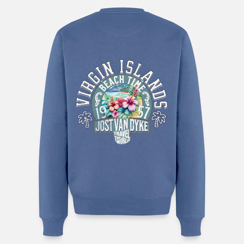 Beach time Virgin islands 2 - Pull Premium bio Homme - bleu pigeon