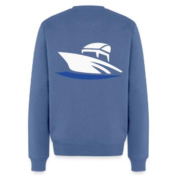 Bateau à moteur - Pull Premium bio Homme - bleu pigeon - Dos - Nico (187cm)