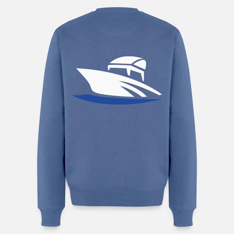 Motorboot - Männer Premium Bio Pullover - Taubenblau