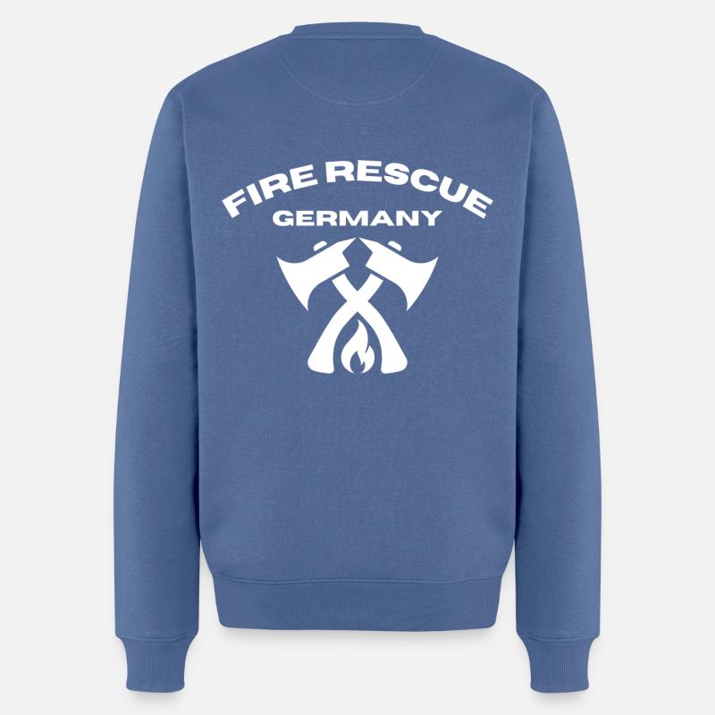 German Fire Rescue Feuerwehr - Männer Premium Bio Pullover - Taubenblau