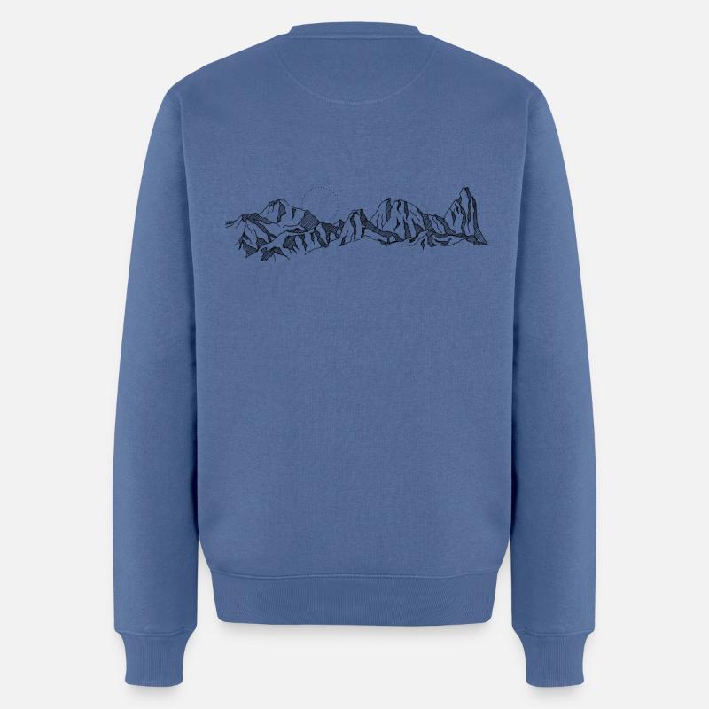 Berge - Männer Premium Bio Pullover - Taubenblau