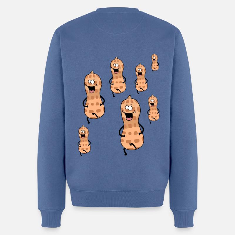 Cacahuète Émotions Joie Heureuse Heureuse - Pull Premium bio Homme - bleu pigeon