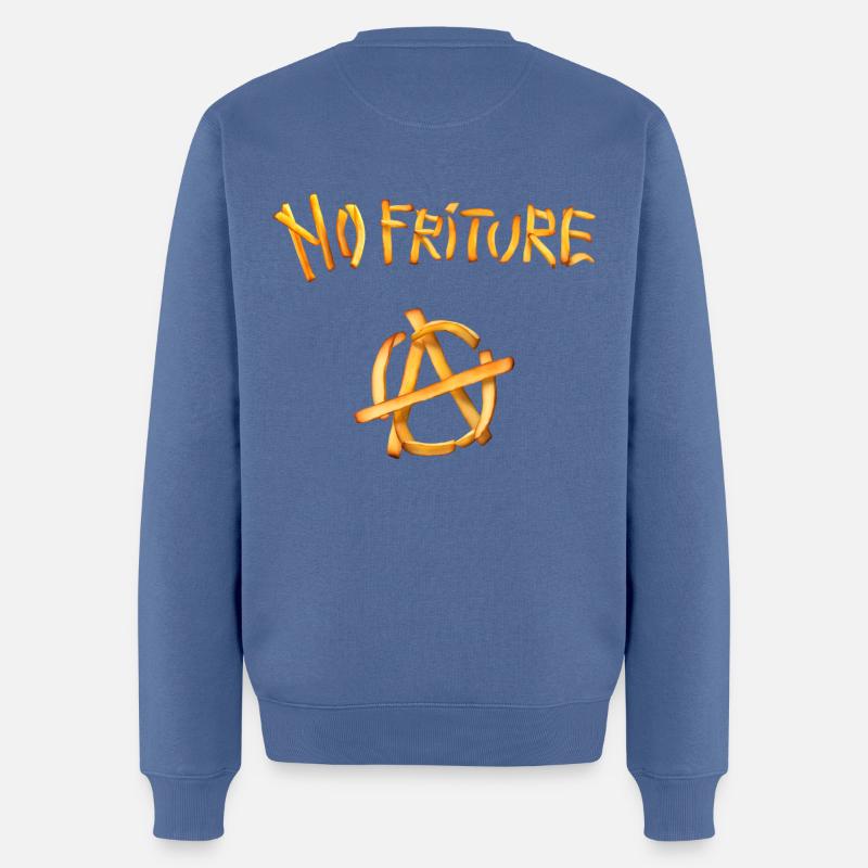 No friture Anarchy - Pull Premium bio Homme - bleu pigeon