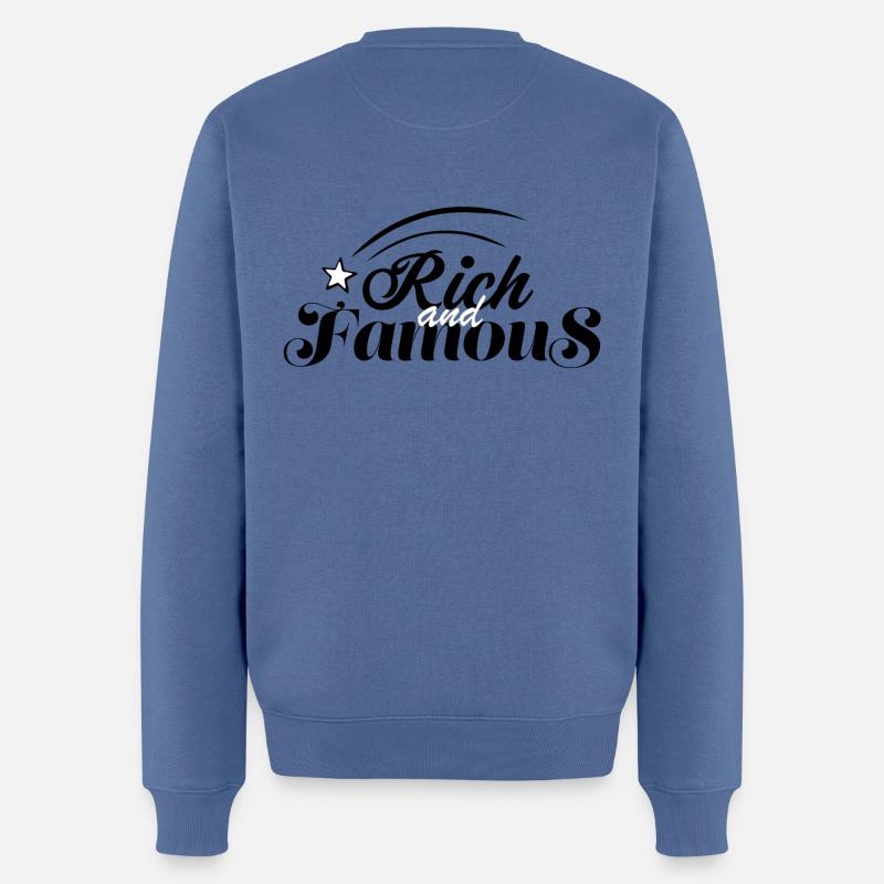 rich and famous - Männer Premium Bio Pullover - Taubenblau