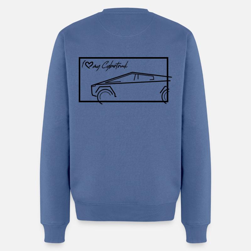 Ich liebe meinen Cybertruck Silhouette schwarz - Männer Premium Bio Pullover - Taubenblau