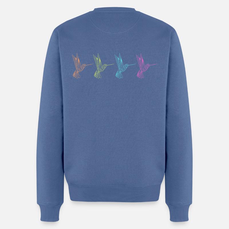 Geometrische Kolibris - Abstrakte Grafik - Männer Premium Bio Pullover - Taubenblau
