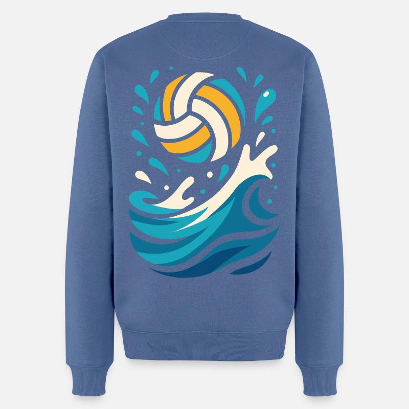 SuperSpike | Volleyball Water Splash - Männer Premium Bio Pullover - Taubenblau