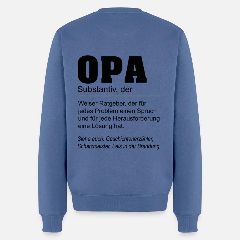 Opa Definition - Männer Premium Bio Pullover - Taubenblau