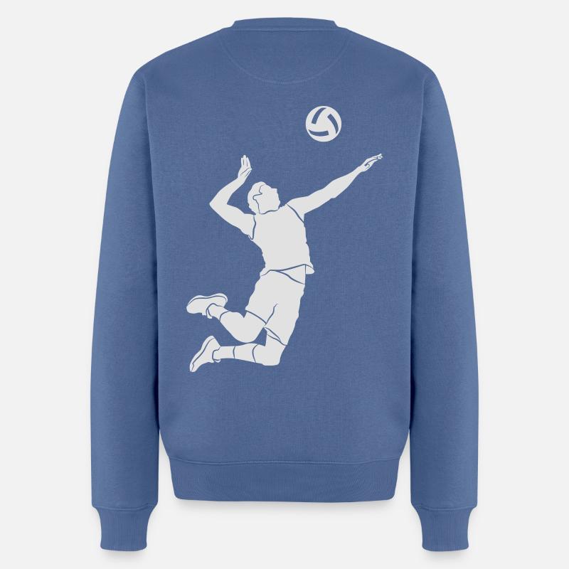 Volleyball-Spieler # 1 - Männer Premium Bio Pullover - Taubenblau
