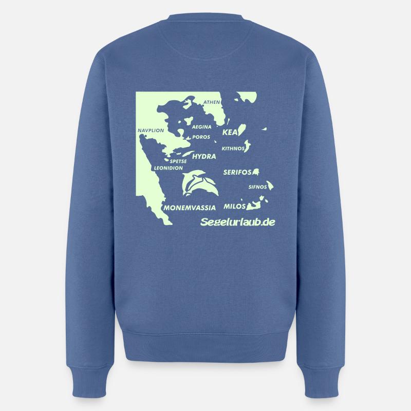 pelepones_kykladen - Männer Premium Bio Pullover - Taubenblau