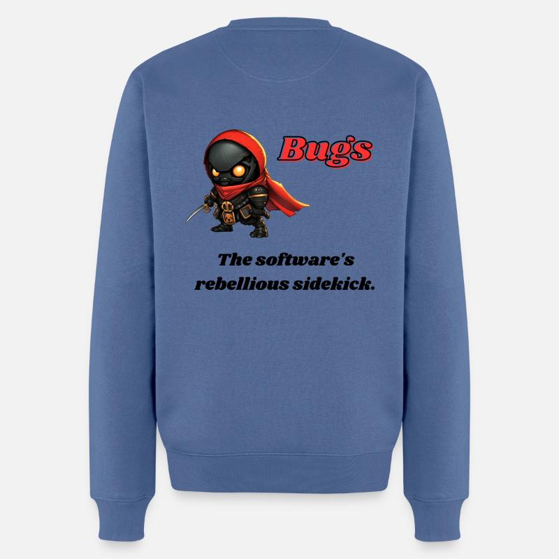 Bugs - The software's rebellious sidekick. - Männer Premium Bio Pullover - Taubenblau