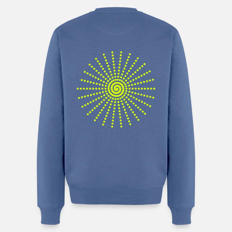 Dot-Spiral - Männer Premium Bio Pullover - Taubenblau
