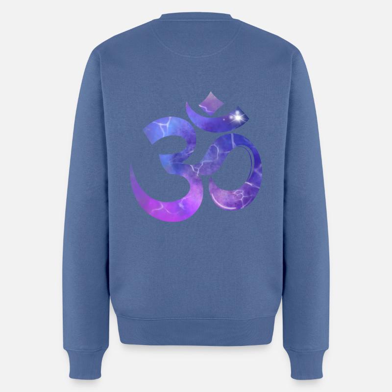 OM - Männer Premium Bio Pullover - Taubenblau
