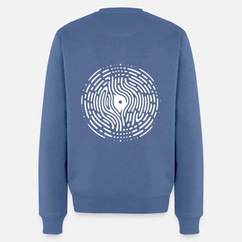 Stilvolle Impulse mit Chladni Oszillation Wellen - Männer Premium Bio Pullover - Taubenblau