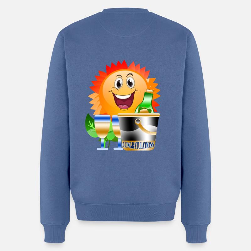 Herzlichen Glückwunsch Feiern - Männer Premium Bio Pullover - Taubenblau