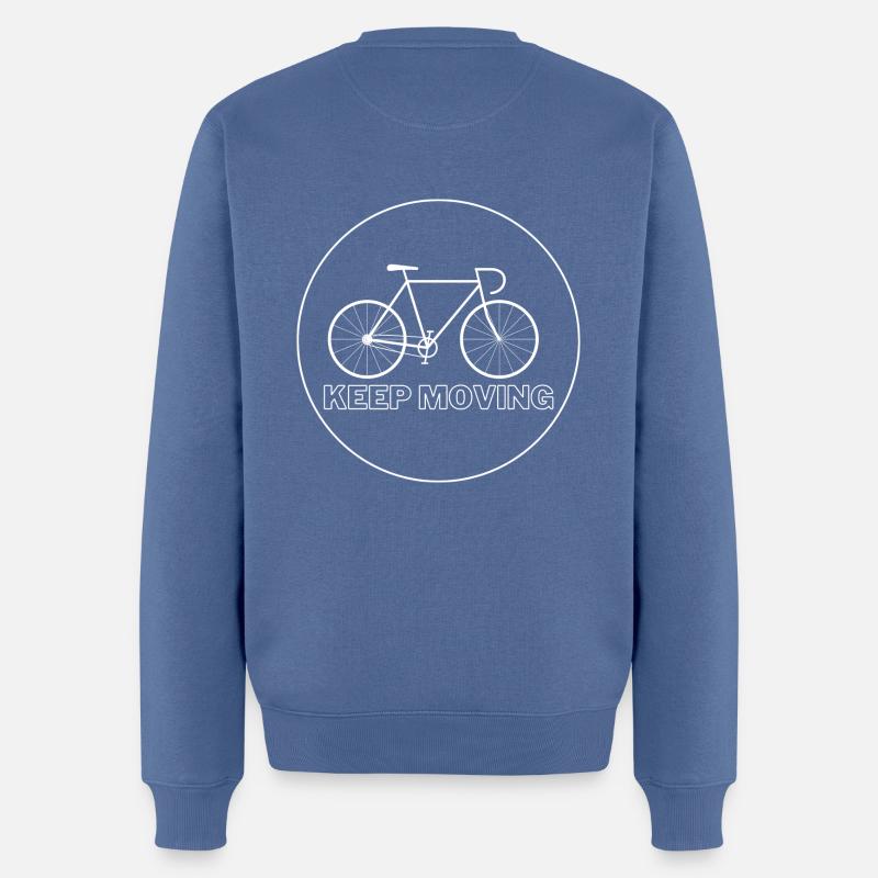 Fahrrad Keep Moving Kreis - Männer Premium Bio Pullover - Taubenblau