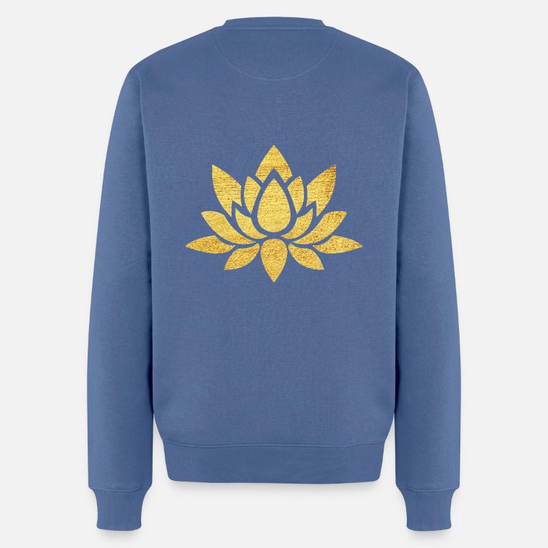 Fleur de lotus - Pull Premium bio Homme - bleu pigeon