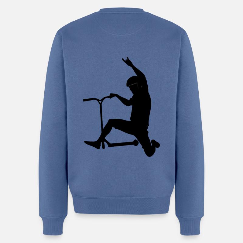 klippe - Økologisk premium-sweatshirt til mænd - dueblå