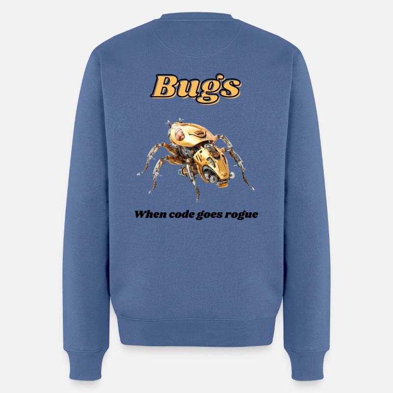 Bugs - Männer Premium Bio Pullover - Taubenblau