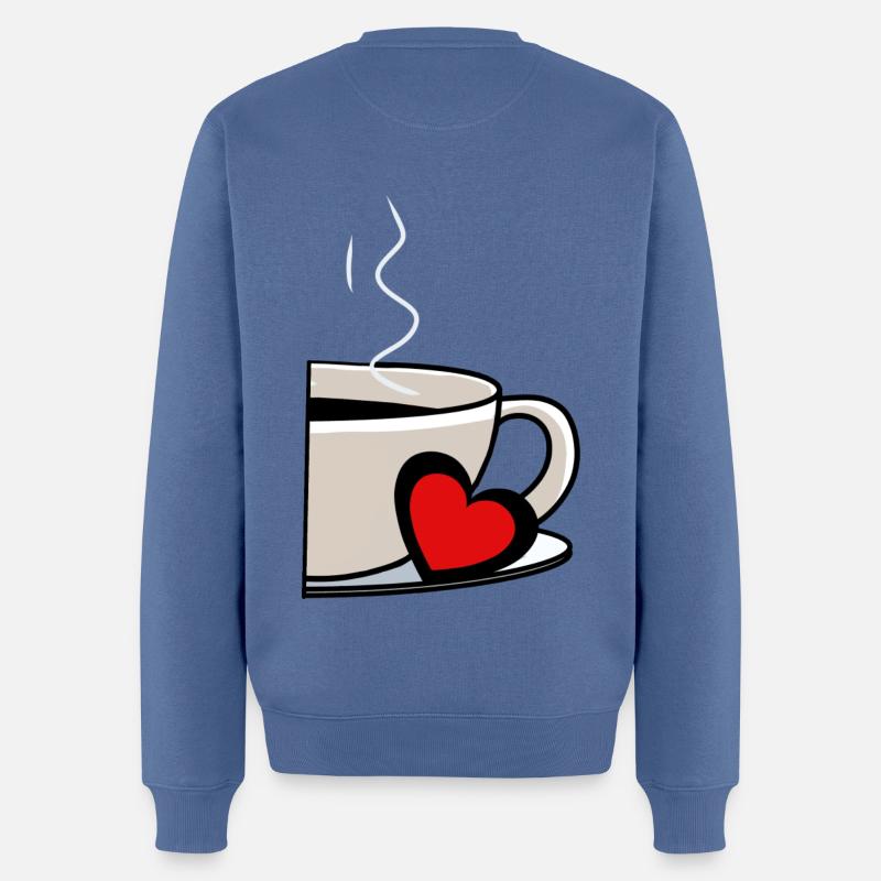 Kaffeetasse Diät Koffein Kaffee Tasse Herz - Männer Premium Bio Pullover - Taubenblau