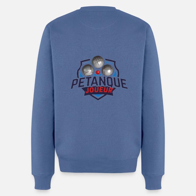 Boule petanque joueur - Männer Premium Bio Pullover - Taubenblau
