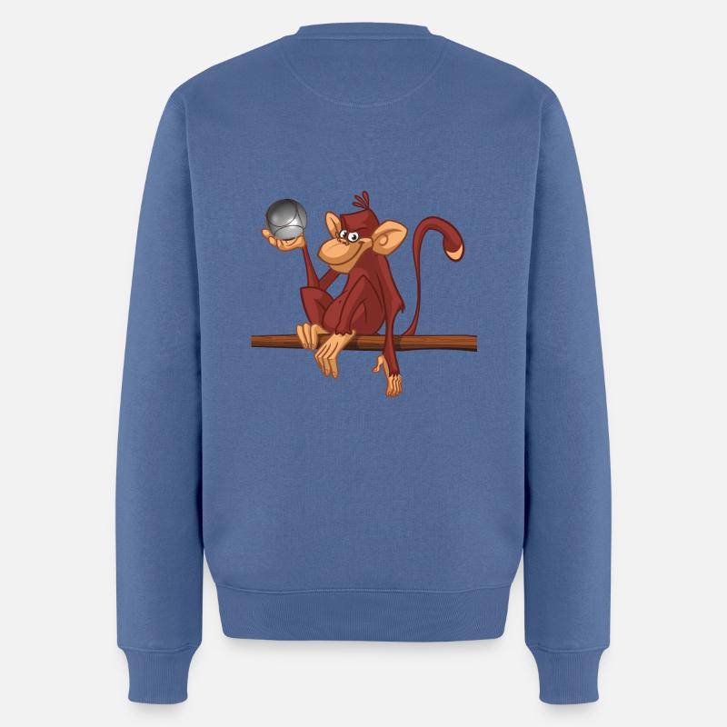 Boule singe 3 - Pull Premium bio Homme - bleu pigeon