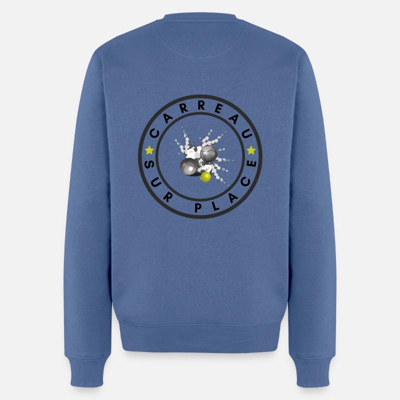 boule logo carreau sur place gelb - Männer Premium Bio Pullover - Taubenblau