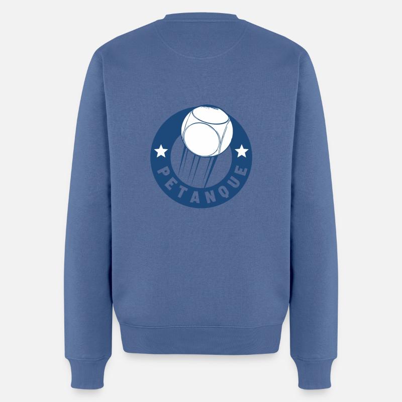 Boule Petanque Logo - Männer Premium Bio Pullover - Taubenblau
