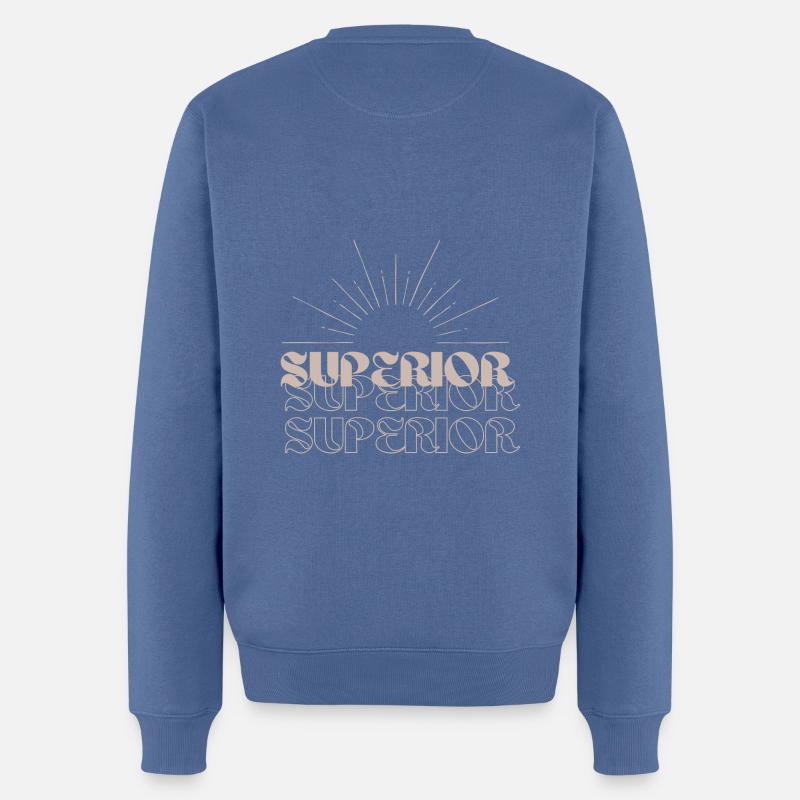 SUPERIOR DESIGN - Männer Premium Bio Pullover - Taubenblau