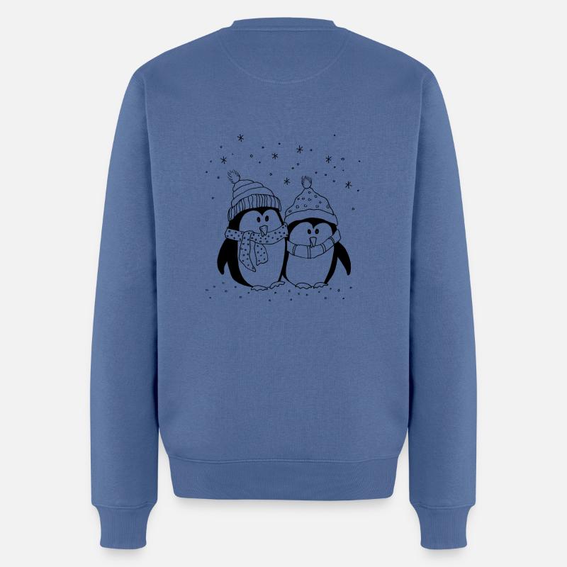 Pinguine - Männer Premium Bio Pullover - Taubenblau
