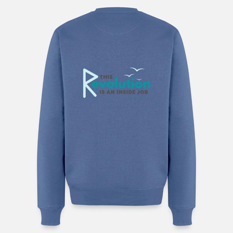 This revolution is an inside job - Männer Premium Bio Pullover - Taubenblau