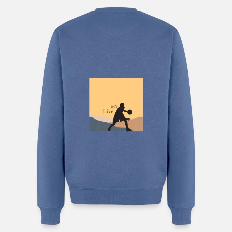 Basketball Living - Männer Premium Bio Pullover - Taubenblau