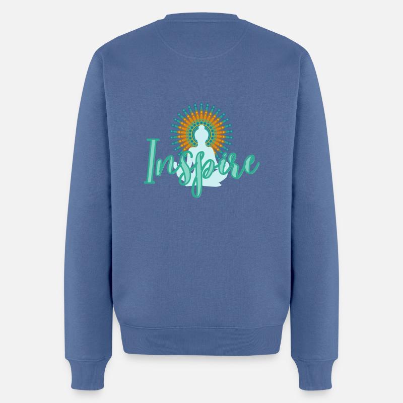 Inspire Lebe Deine Inspiration - Männer Premium Bio Pullover - Taubenblau