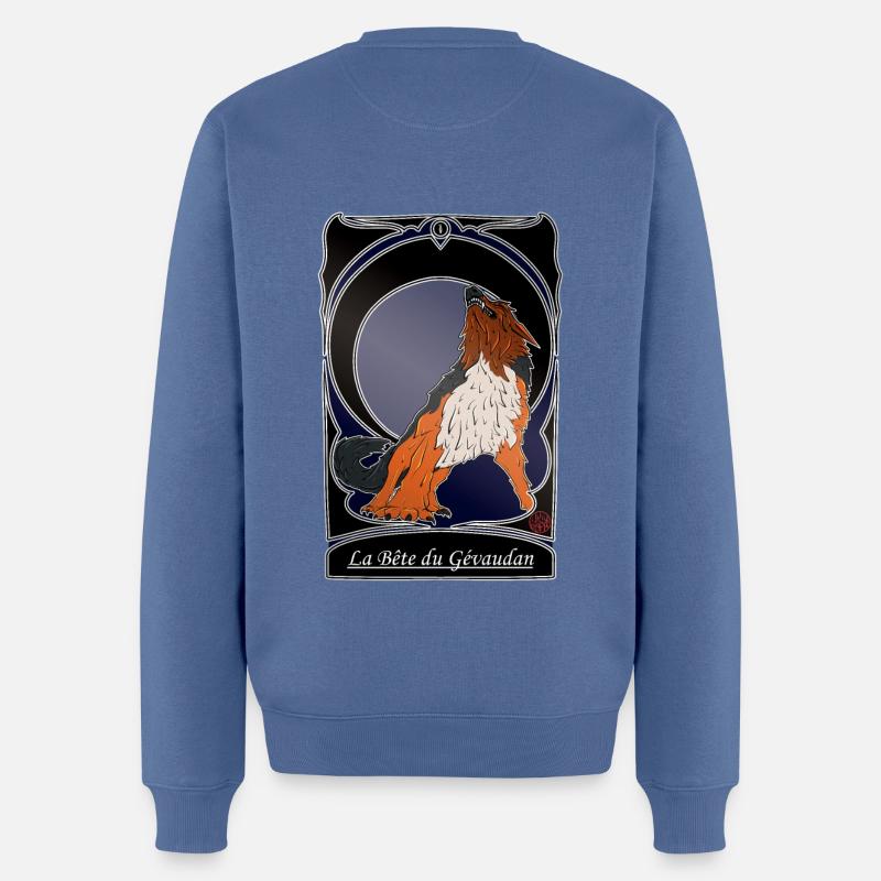 La Bete du Gevaudan - folklore Lozere Ardeche - Pull Premium bio Homme - bleu pigeon