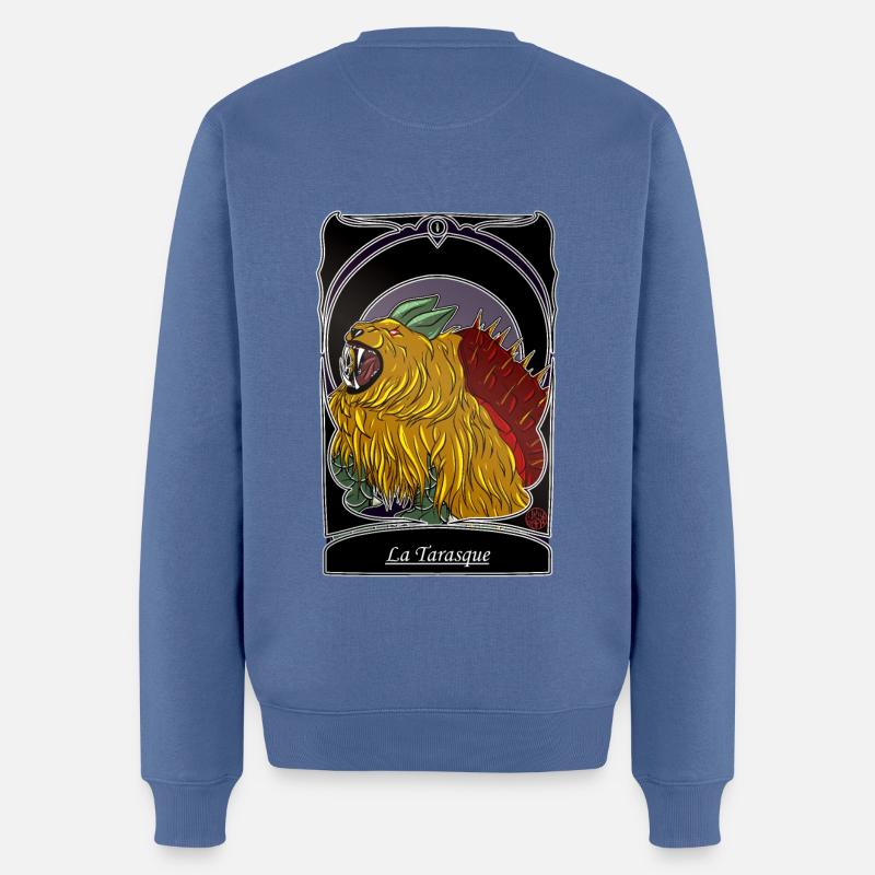 La Tarasque - folklore Provence Tarascon - Pull Premium bio Homme - bleu pigeon
