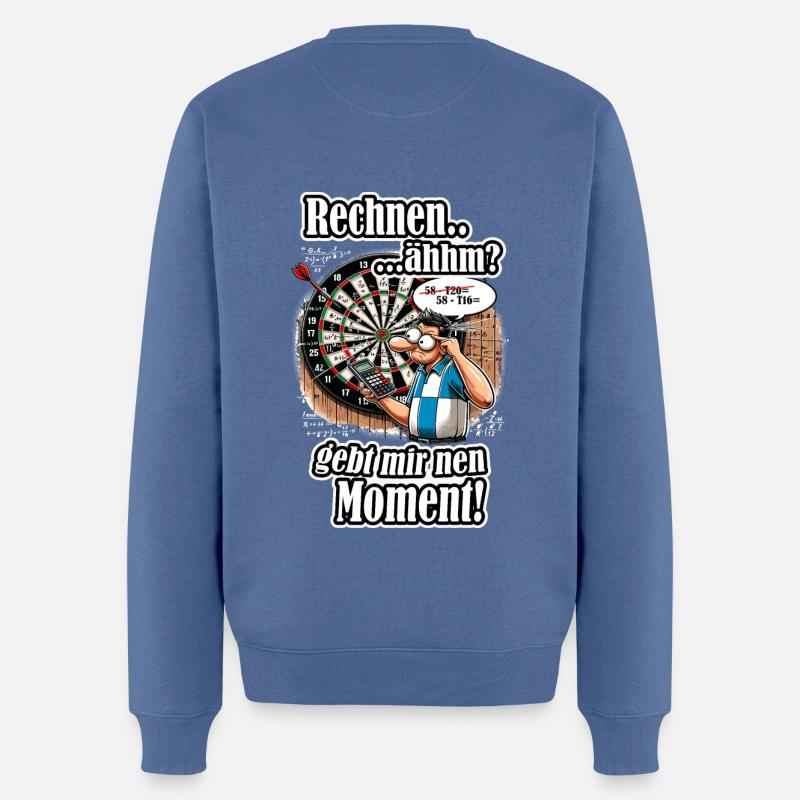 Darts - Rechnen gib mir nen Moment - Dart - Männer Premium Bio Pullover - Taubenblau