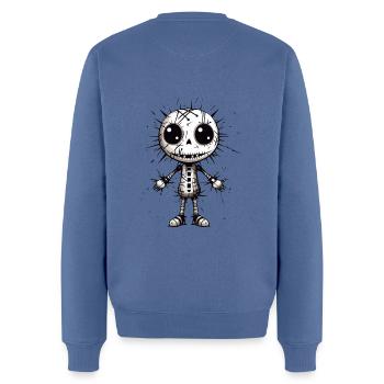 Mode de poupée vaudou pour votre ville Mode - Pull Premium bio Homme - bleu pigeon - Dos - Nico (187cm)