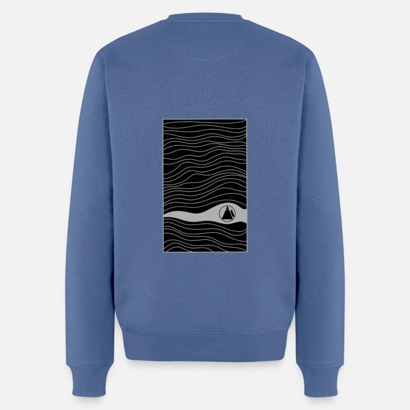 LIGNES - Pull Premium bio Homme - bleu pigeon