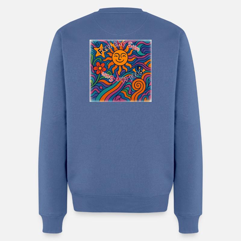 Feel the Sun - Summer Design - Pull Premium bio Homme - bleu pigeon