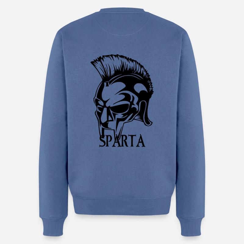 Sparta Spartianer Kopf Krieger - Männer Premium Bio Pullover - Taubenblau