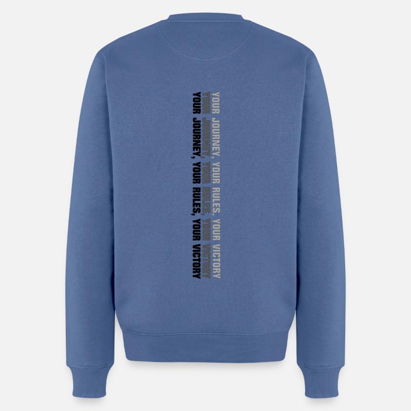 Deine Reise, deine Regeln, dein Sieg. - Männer Premium Bio Pullover - Taubenblau