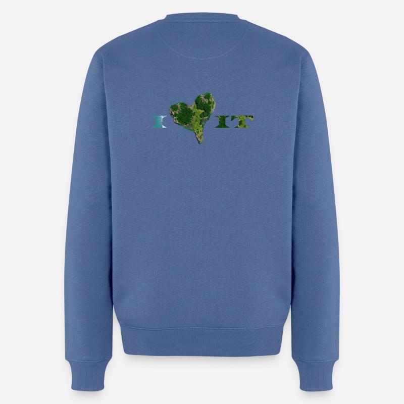 i Love it Island - Männer Premium Bio Pullover - Taubenblau