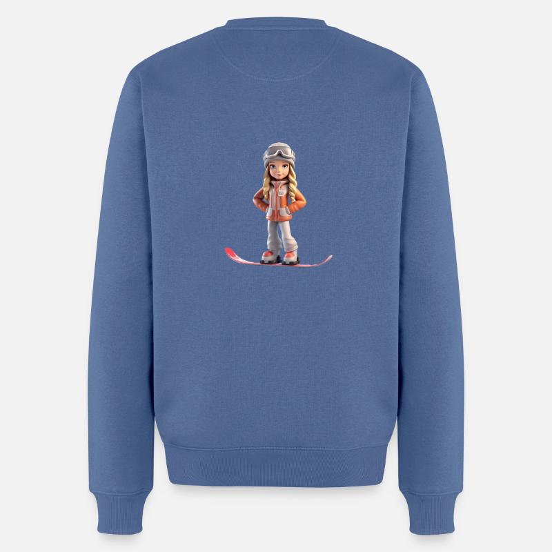 Snowboard Girl - Männer Premium Bio Pullover - Taubenblau
