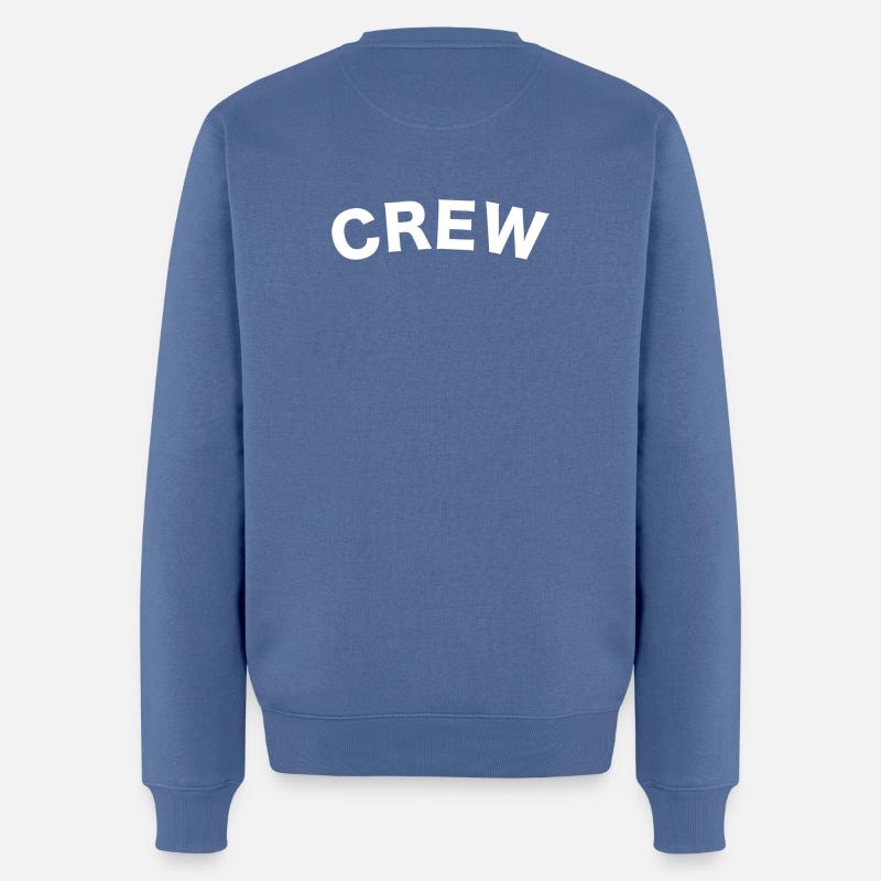 Crew Logo Weiß - Männer Premium Bio Pullover - Taubenblau