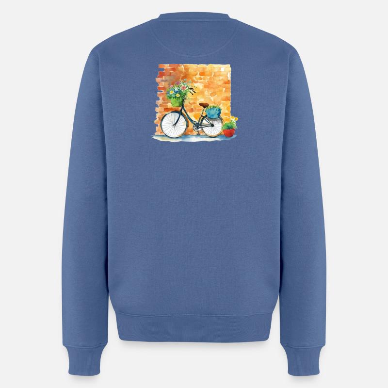 Bicyclette - Pull Premium bio Homme - bleu pigeon