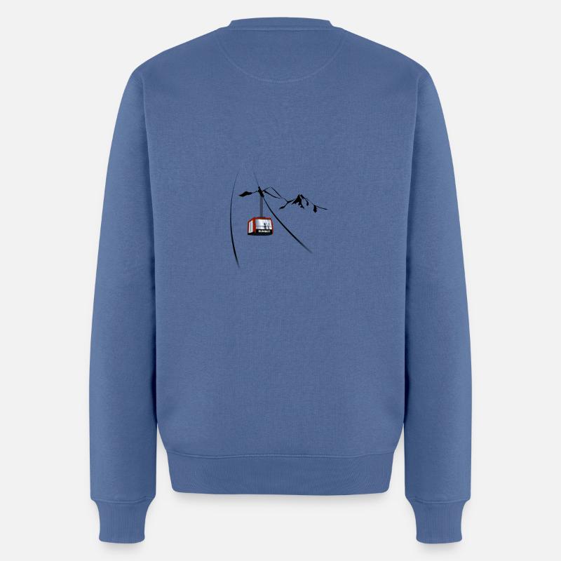 Gondelgipfel - Männer Premium Bio Pullover - Taubenblau