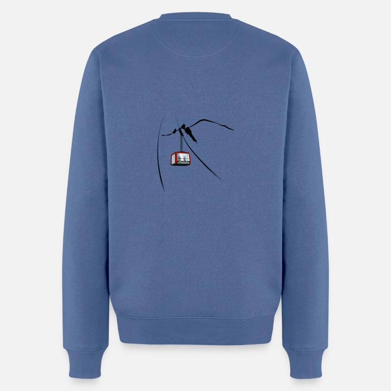 Chamonix Téléphérique Aiguille du Midi - Pull Premium bio Homme - bleu pigeon