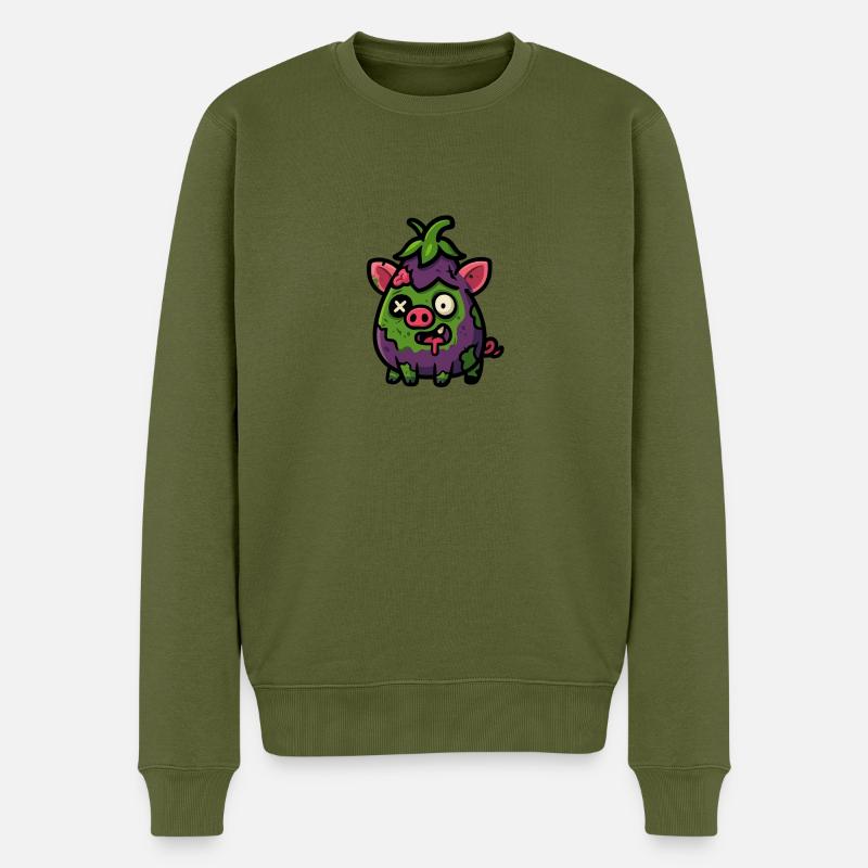 Zombie-Schwein - Männer Premium Bio Pullover - Khaki