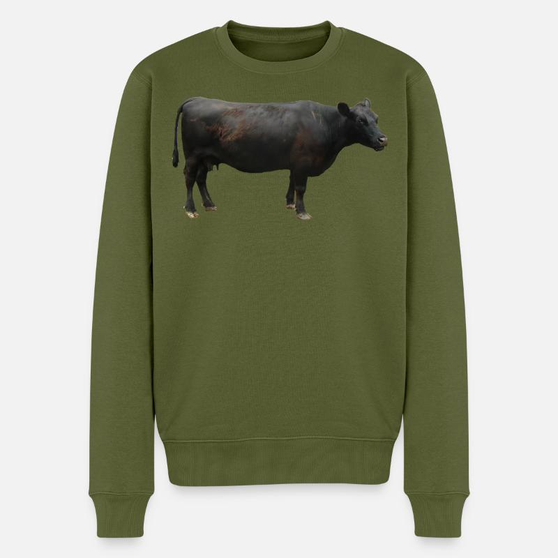 Rind schwarz - Männer Premium Bio Pullover - Khaki